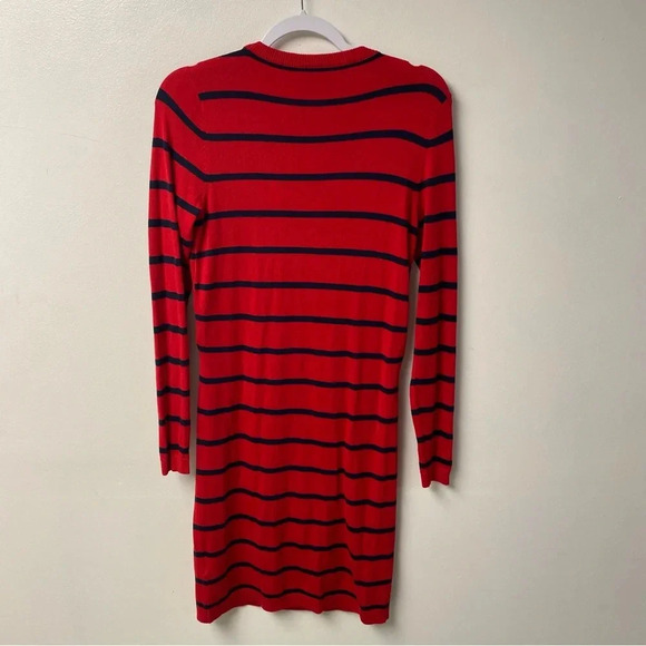 Mamalicious Red Striped Long Sleeve Nursing Dress Size Small - Picture 3 of 5